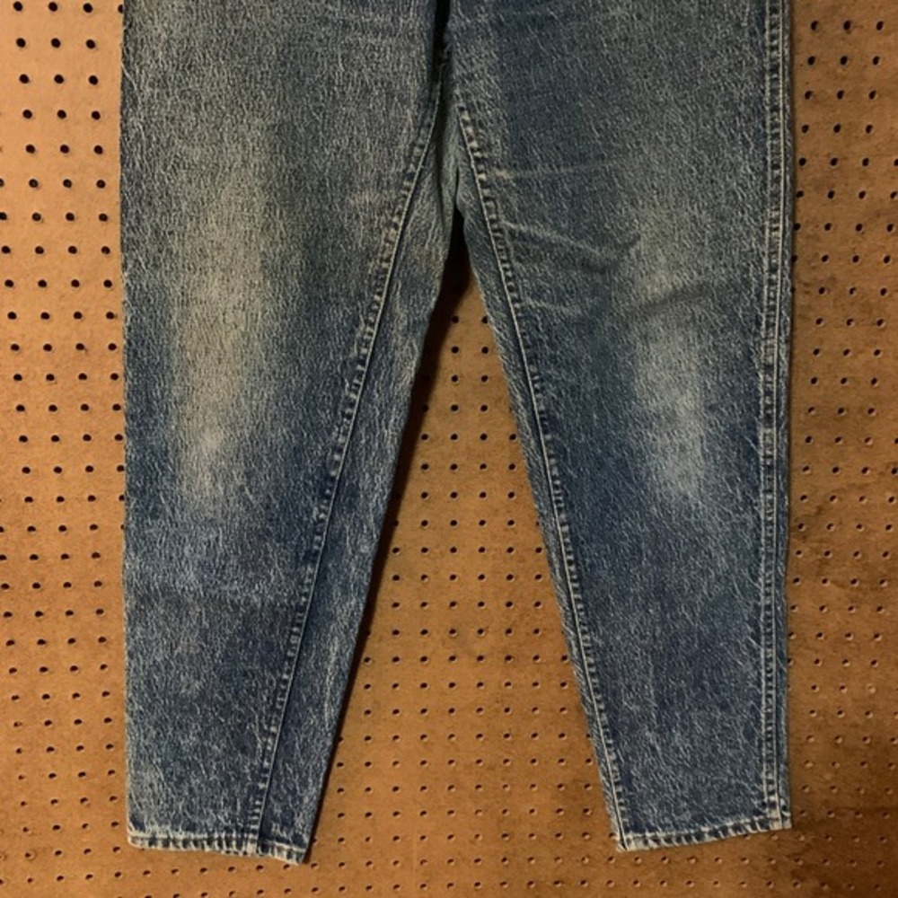 VTG Lee Jeans 11 Medium Acid Wash High Rise Straight Leg Denim 80s Distressed - Picture 2 of 8